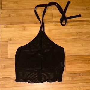 Black Halter Crop Top